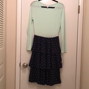 Georgia Dress, M, mint and navy, BNWT